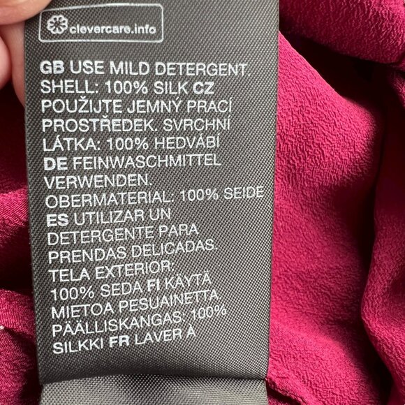 & Other Stories Silk Button-Up Blouse Long Sleeve Burgundy Red Size 4 - Picture 9 of 12